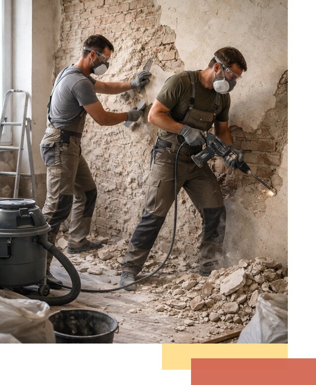 Демонтаж штукатурки со стен в дзержинском быстро и аккуратно