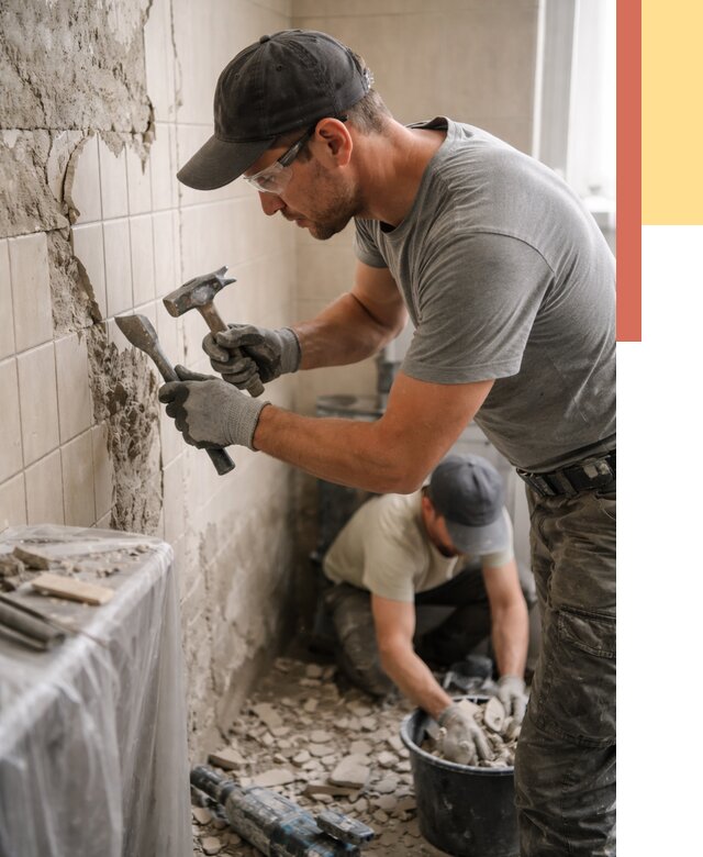 Демонтаж плитки со стен в дзержинском от 870 руб. — быстро и недорого | ОТДЕЛОЧНИК-Дзж