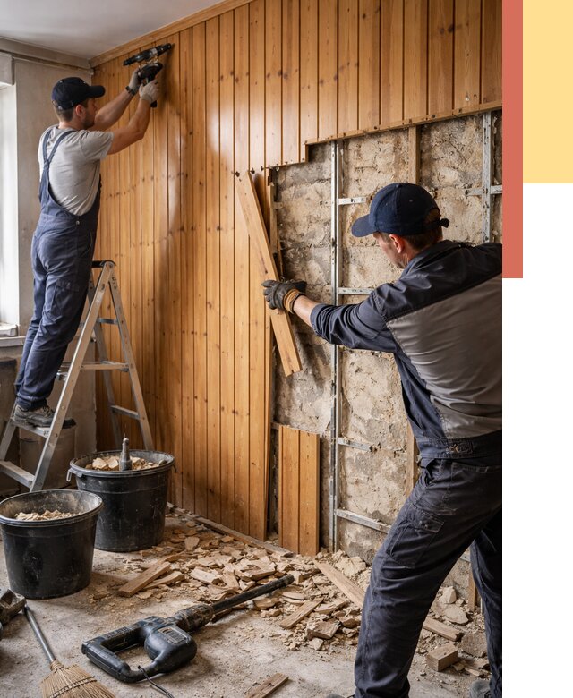 Демонтаж вагонки со стен в дзержинском от 1484 руб. — снятие, удаление, срочно | ОТДЕЛОЧНИК-Дзж