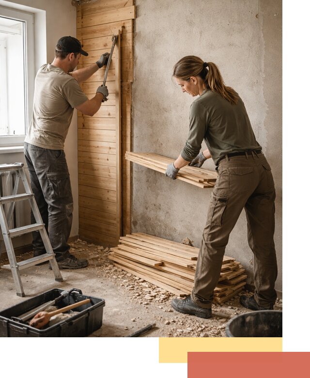 Демонтаж вагонки со стен в дзержинском — профессиональный демонтаж