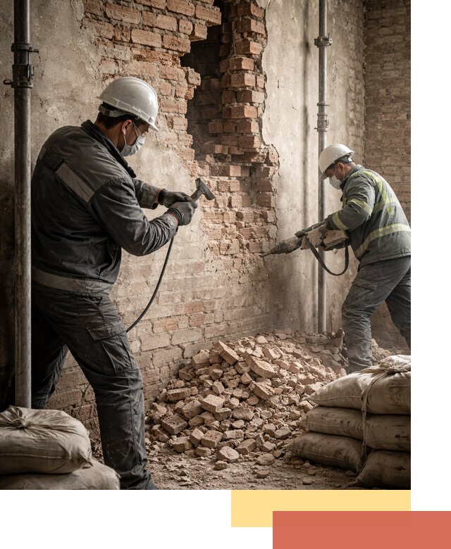 Демонтаж кирпичных стен в дзержинском быстро и безопасно