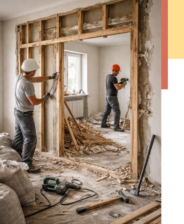 Демонтаж деревянных перегородок в дзержинском от 3275 руб. — быстро и недорого | ОТДЕЛОЧНИК-Дзж