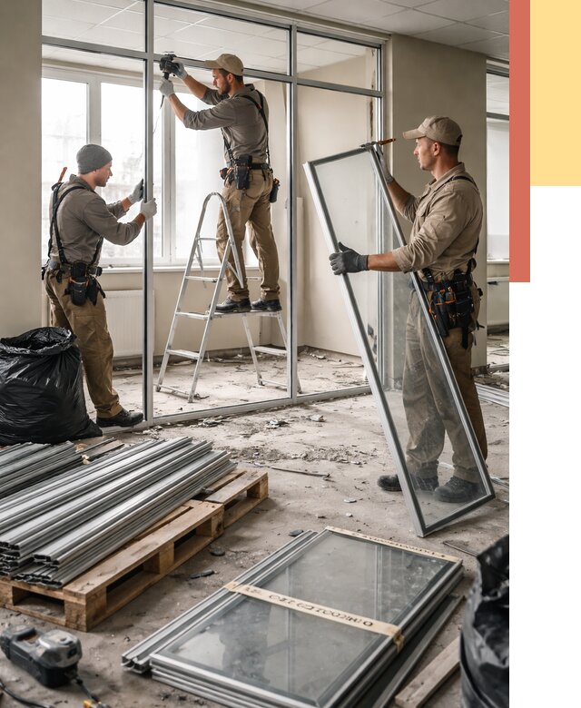 Демонтаж алюминиевых перегородок в дзержинском от 4298 руб. — быстро и недорого | ОТДЕЛОЧНИК-Дзж