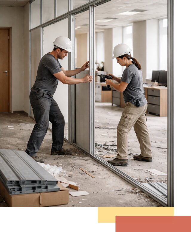 Демонтаж алюминиевых перегородок в дзержинском быстро и аккуратно