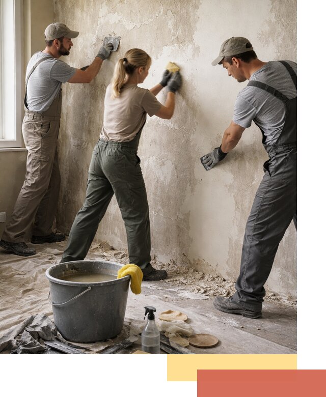 Очистка стен от клея и грунтовки в дзержинском качественно и быстро