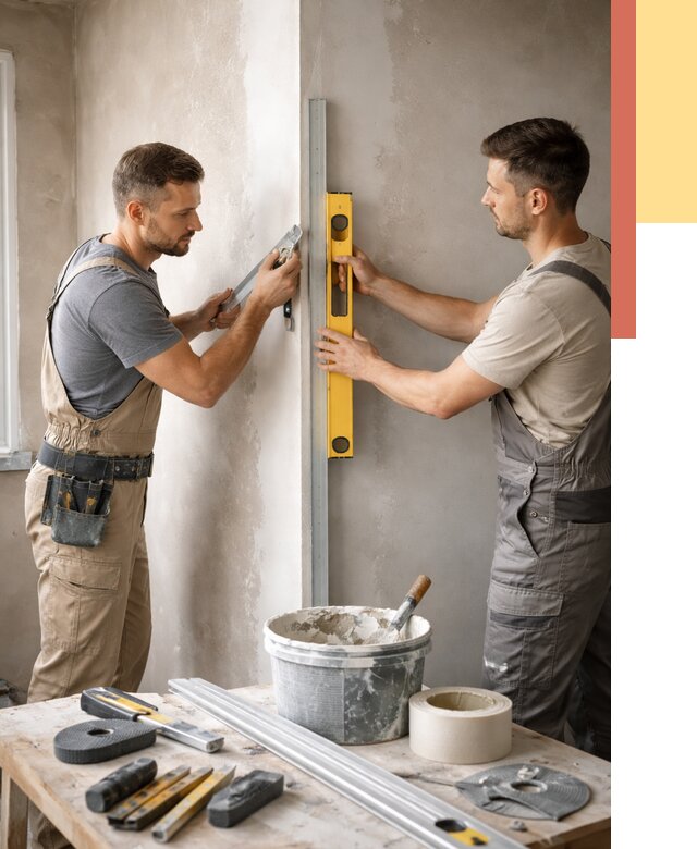 Выведение углов стен в дзержинском от 1893 руб. быстро и недорого | ОТДЕЛОЧНИК-Дзж