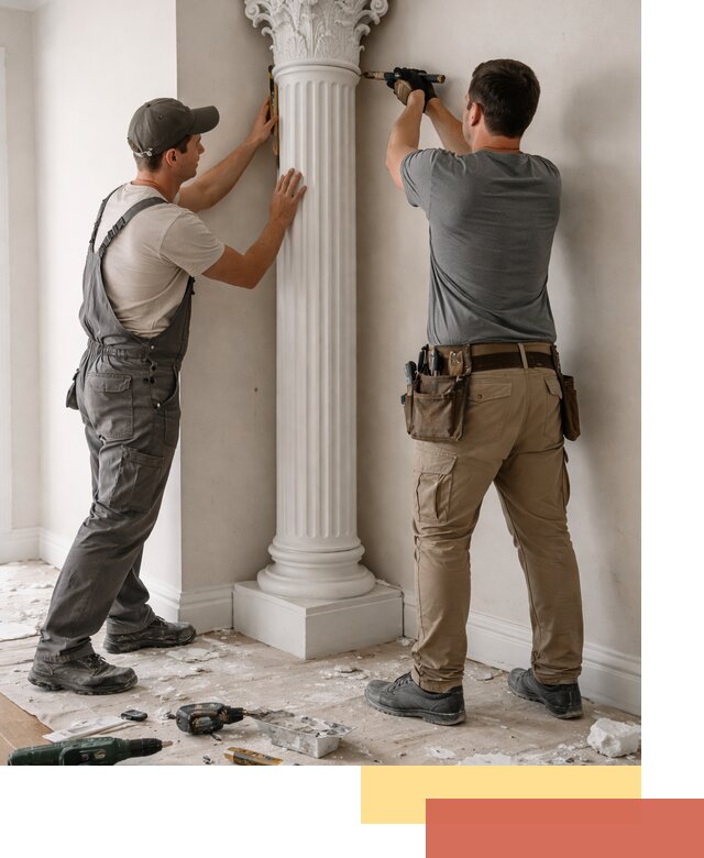 Установка декоративных колонн в дзержинском под ключ