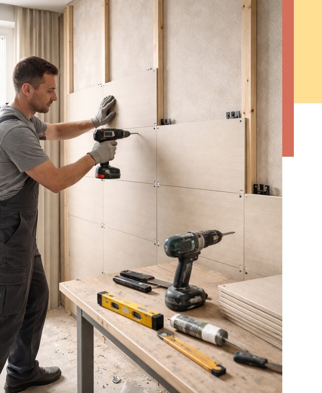 Монтаж МДФ панелей на стены в дзержинском от 1279 руб. под ключ | ОТДЕЛОЧНИК-Дзж