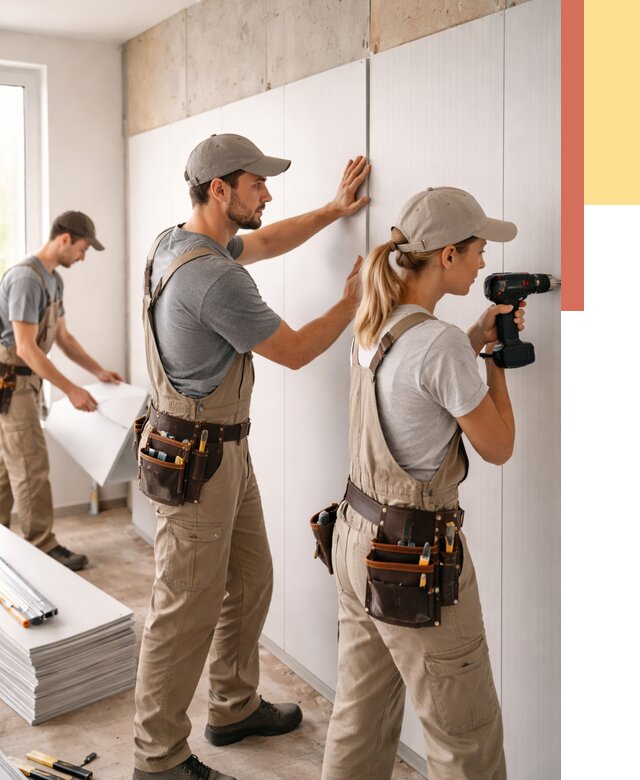 Монтаж ПВХ панелей на стены в дзержинском от 461 руб/м2 — быстро и недорого | ОТДЕЛОЧНИК-Дзж