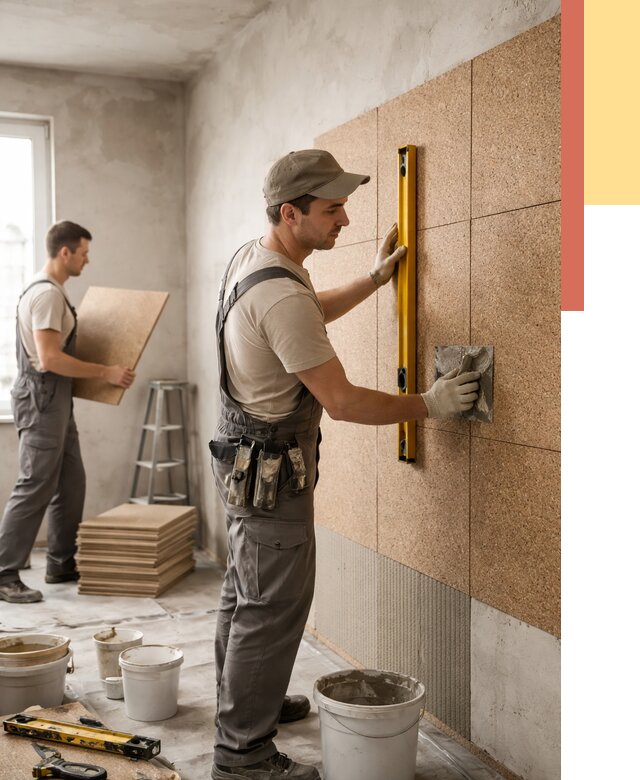 Монтаж пробковых панелей на стены в дзержинском от 3582 руб. — ОТДЕЛОЧНИК-Дзж