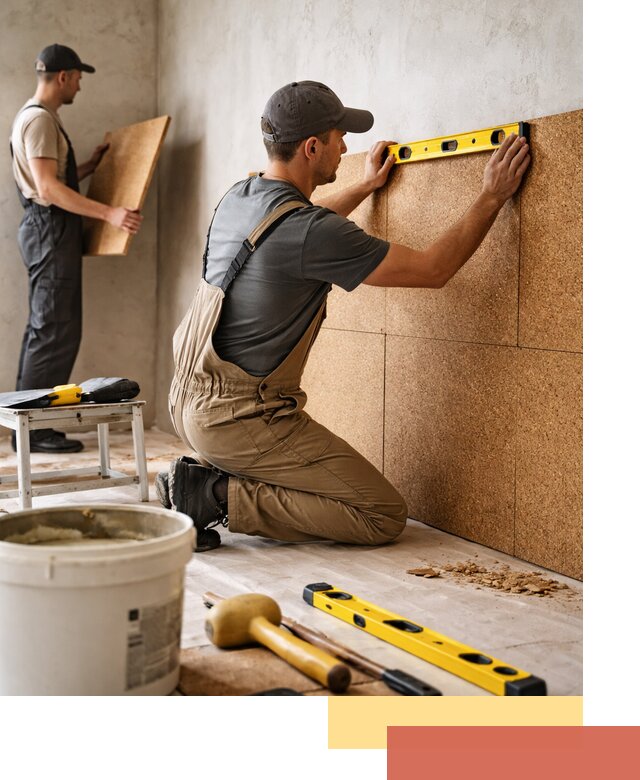 Монтаж пробковых панелей на стены в дзержинском быстро и качественно