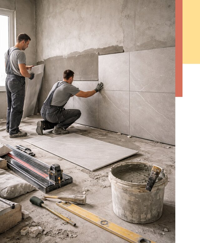 Облицовка стен керамогранитом в дзержинском от 4298 руб./м² — услуги под ключ | ОТДЕЛОЧНИК-Дзж