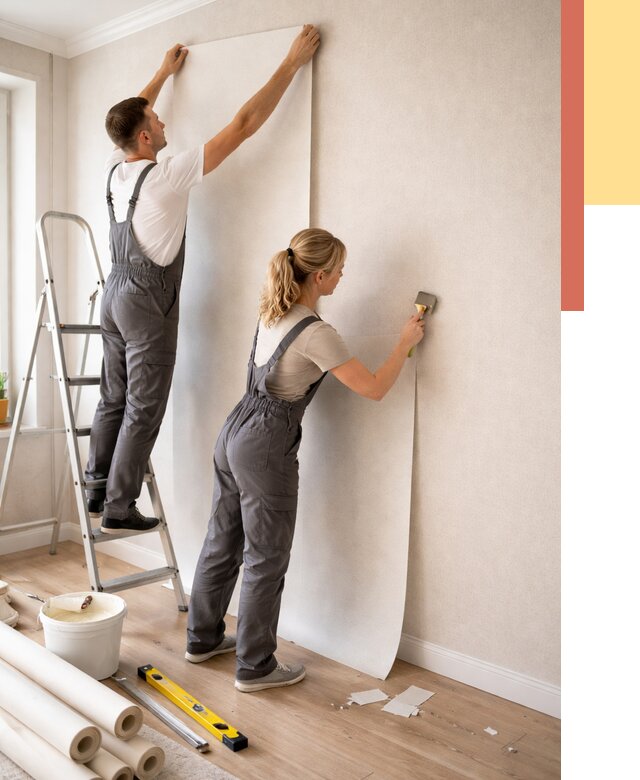 Поклейка флизелиновых обоев в дзержинском от 6140 руб. | Быстро и недорого — ОТДЕЛОЧНИК-Дзж