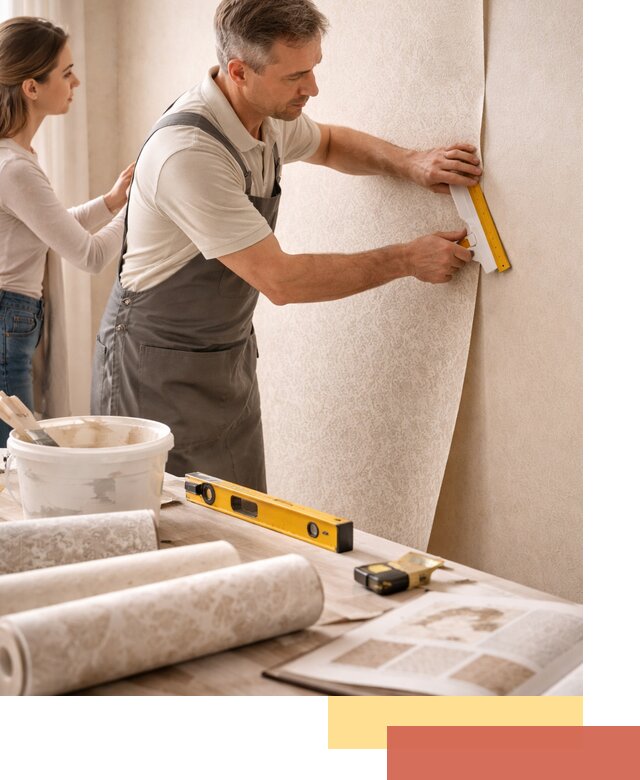 Поклейка обоев с подбором рисунка в дзержинском