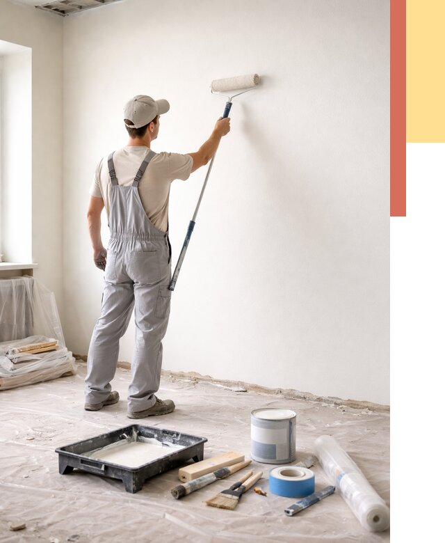 Покраска стен водоэмульсионной краской в дзержинском от 461 руб. за м² | ОТДЕЛОЧНИК-Дзж