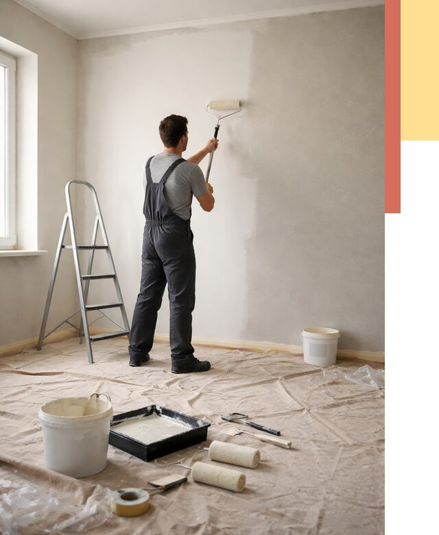 Покраска стен моющейся краской в дзержинском от 358 руб./м² — быстро и недорого | ОТДЕЛОЧНИК-Дзж