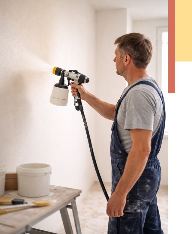 Покраска стен краскопультом в дзержинском от 7676 руб. — механизированная покраска | ОТДЕЛОЧНИК-Дзж