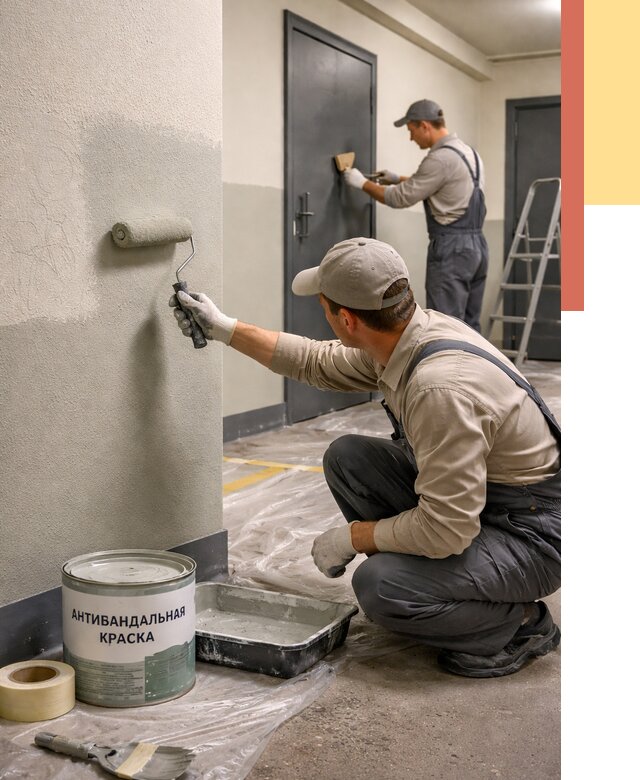 Покраска стен антивандальной краской в дзержинском от 4605 руб./м² под ключ | ОТДЕЛОЧНИК-Дзж