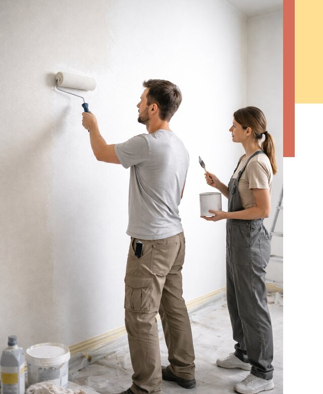 Окраска стен по стеклохолсту в дзержинском от 4605 руб/м² под ключ | ОТДЕЛОЧНИК-Дзж