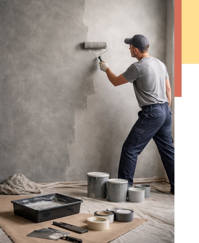 Покраска стен под бетон в дзержинском от 665 руб. за м2 — быстро и недорого | ОТДЕЛОЧНИК-Дзж