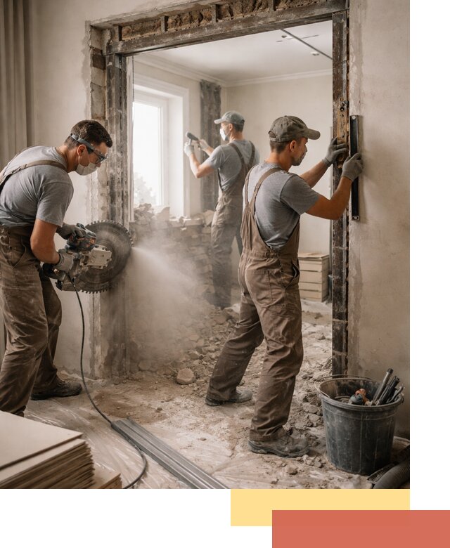 Расширение дверного проема под установку новой двери в дзержинском