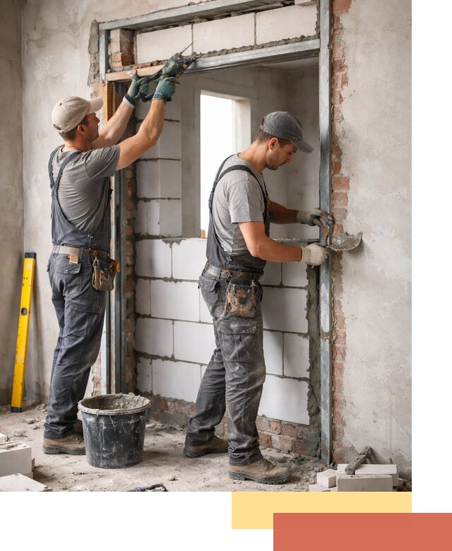 Закладка дверного проема под ключ в дзержинском: демонтаж, монтаж, отделка