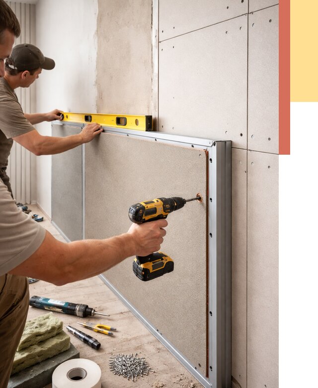 Шумоизоляция стен панелями ЗИПС в дзержинском от 2251 руб./м² под ключ | ОТДЕЛОЧНИК-Дзж