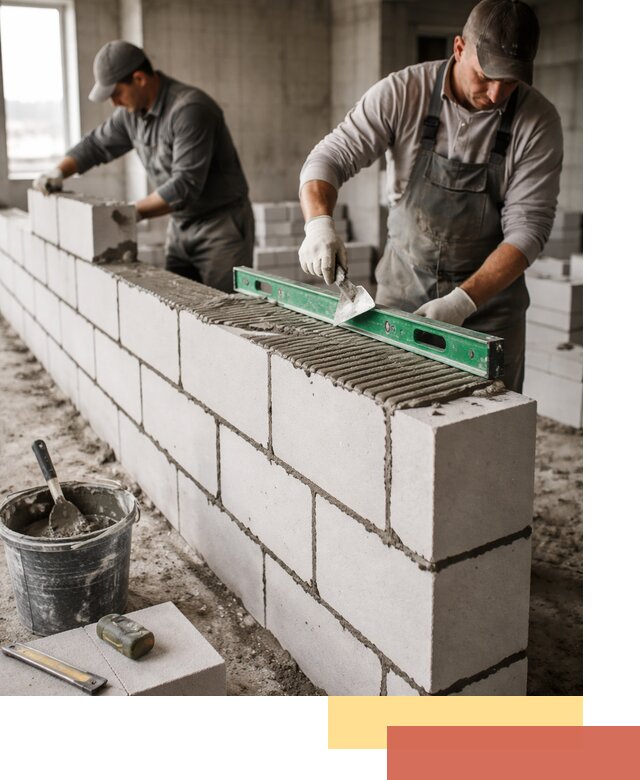 Кладка перегородок из газобетона в дзержинском быстро и качественно