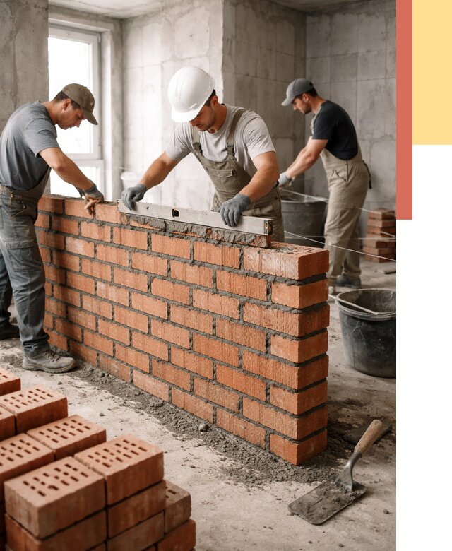 Кладка перегородок из кирпича в дзержинском от 3582 руб. за м² | ОТДЕЛОЧНИК-Дзж