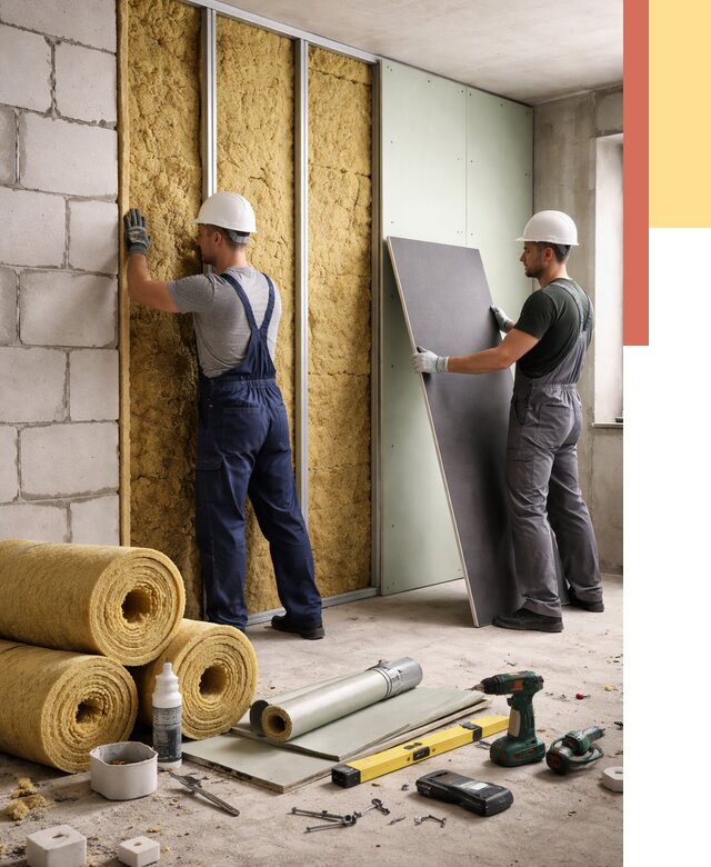 Шумоизоляция перегородок из блоков в дзержинском от 1893 руб./м² — быстро и недорого | ОТДЕЛОЧНИК-Дзж