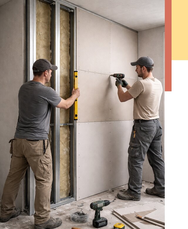 Монтаж двухслойной перегородки из гипсокартона в дзержинском от 1484 руб. | ОТДЕЛОЧНИК-Дзж