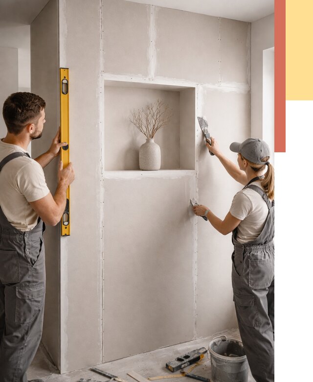 Перегородка из гипсокартона с нишей в дзержинском от 3326 руб. под ключ | ОТДЕЛОЧНИК-Дзж