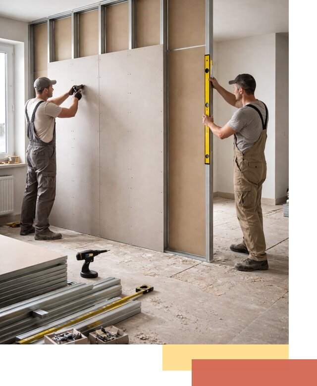 Зонирующая перегородка из гипсокартона под ключ в дзержинском