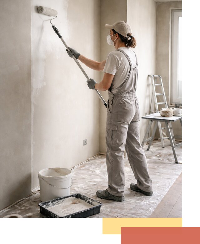 Покраска перегородок из гипсокартона в дзержинском качественно и недорого