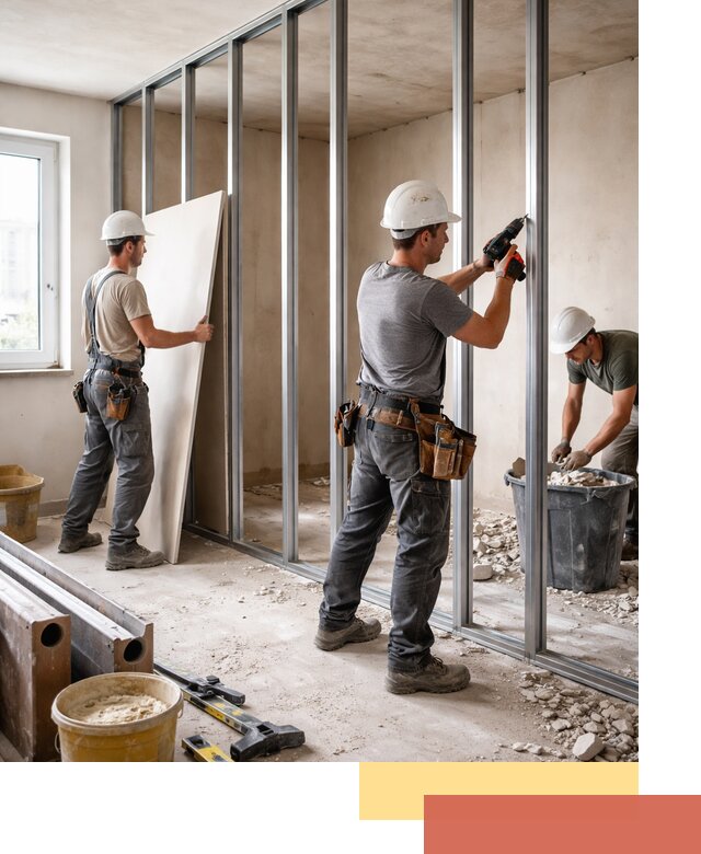 Перенос гипсокартонной перегородки в дзержинском профессионально и быстро