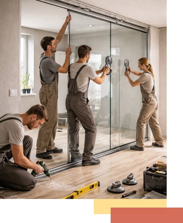 Изготовление стеклянных перегородок на заказ в дзержинском