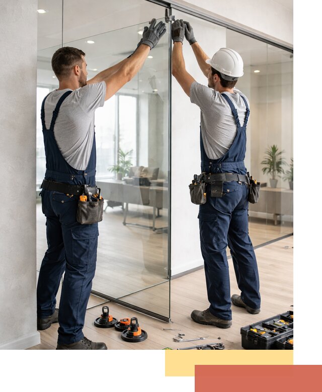 Безрамные стеклянные перегородки под ключ в дзержинском