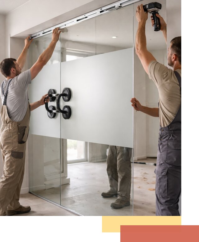 Матовые стеклянные перегородки под ключ в дзержинском