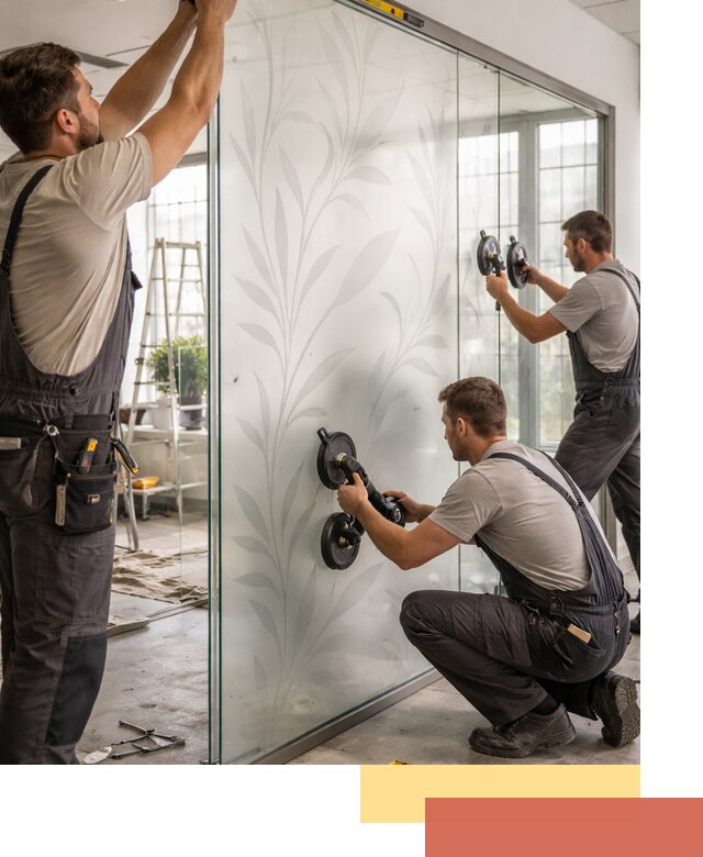 Стеклянные перегородки с рисунком на заказ в дзержинском