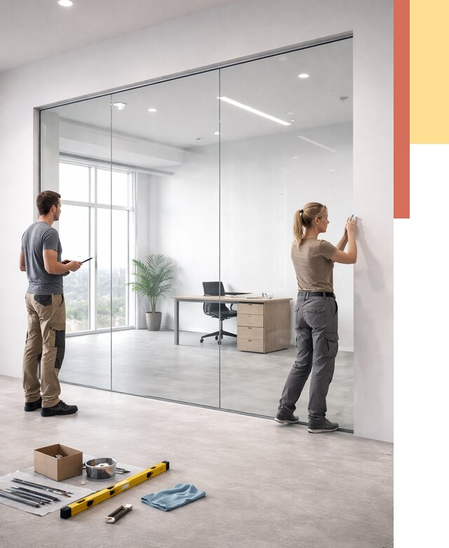 Перегородки из закаленного стекла в дзержинском от 9722 руб. под ключ | ОТДЕЛОЧНИК-Дзж