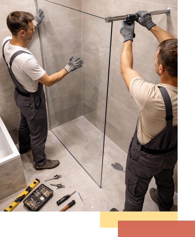 Стеклянные перегородки для душа в дзержинском — изготовление и монтаж