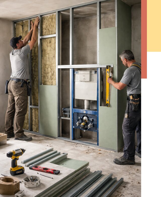 Установка сантехнических перегородок в дзержинском от 8699 руб. | ОТДЕЛОЧНИК-Дзж