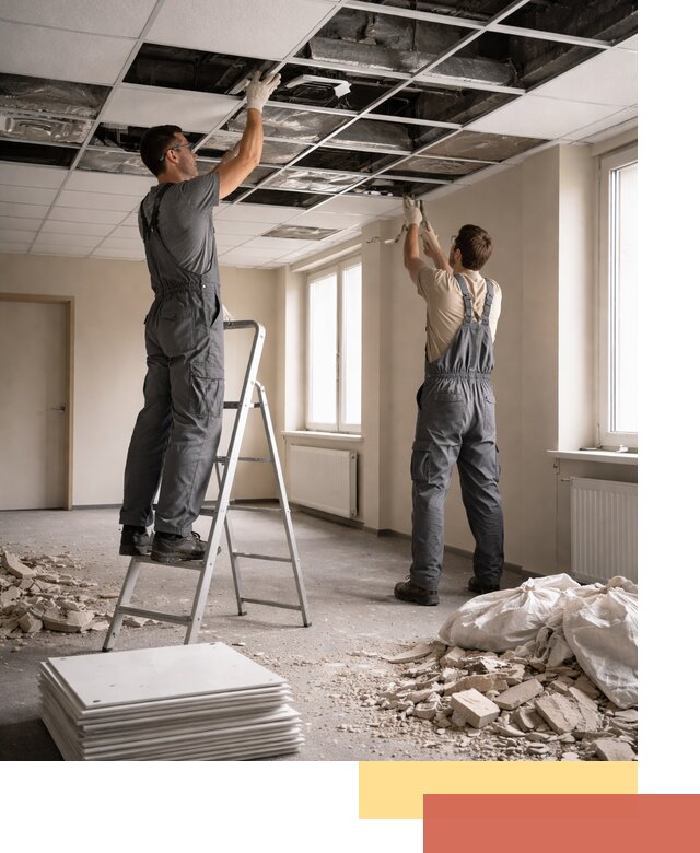 Демонтаж потолков Армстронг профессионально в дзержинском