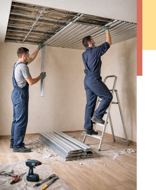 Демонтаж реечного потолка в дзержинском от 4605 руб. быстро и недорого | ОТДЕЛОЧНИК-Дзж