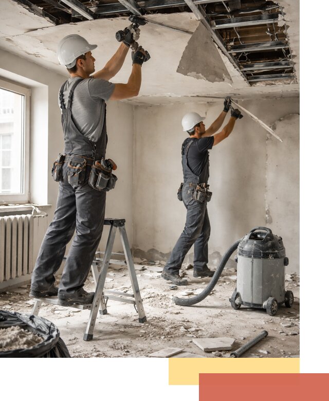 Демонтаж гипсокартонного потолка в дзержинском быстро и аккуратно