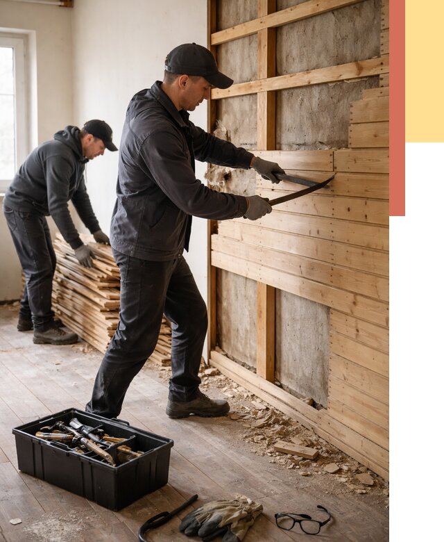 Демонтаж вагонки в дзержинском от 3889 руб/м2 — быстро и недорого | ОТДЕЛОЧНИК-Дзж