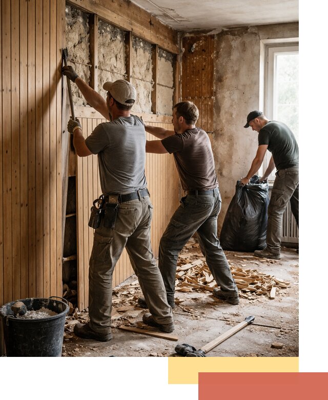 Демонтаж вагонки и вывоз материалов в дзержинском