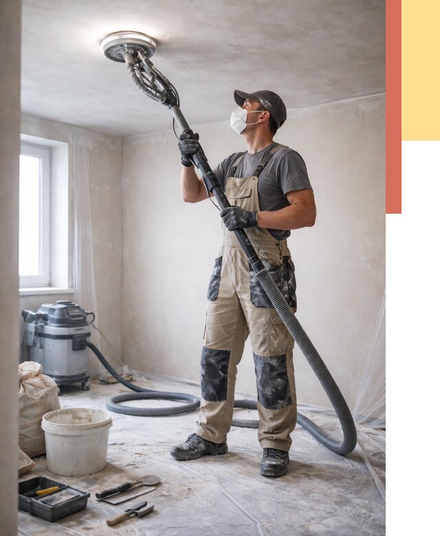 Шлифовка потолка в дзержинском от 3582 руб. — услуги шлифования потолка | ОТДЕЛОЧНИК-Дзж