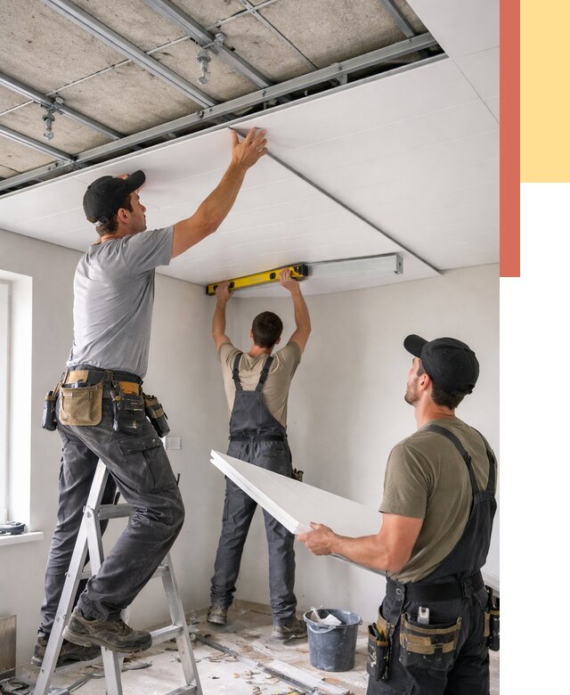 Монтаж потолка из ПВХ панелей в дзержинском от 3582 руб./м2 — быстро и недорого | ОТДЕЛОЧНИК-Дзж