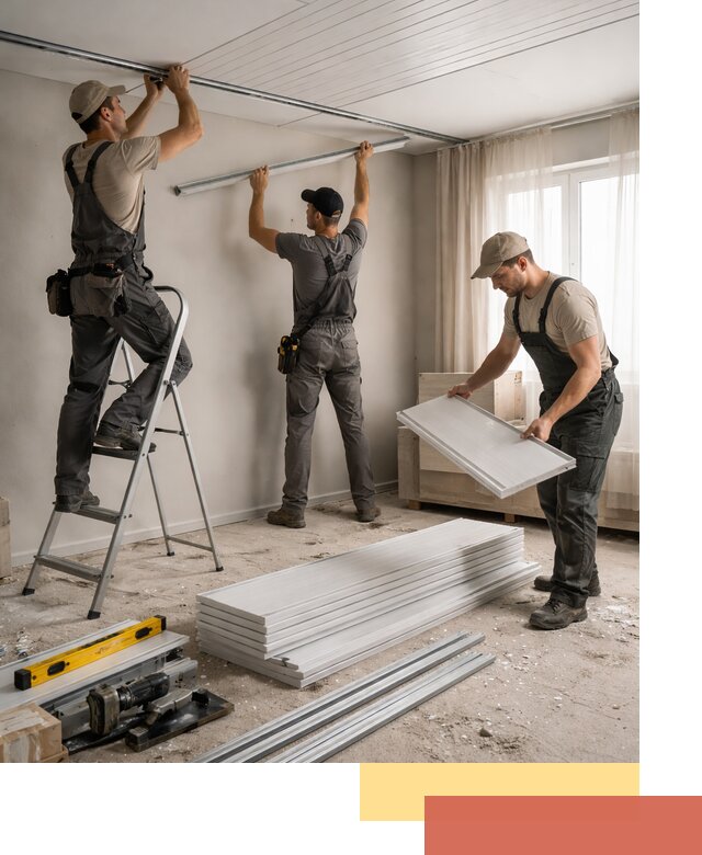 Монтаж потолка из ПВХ панелей в дзержинском оперативно и качественно